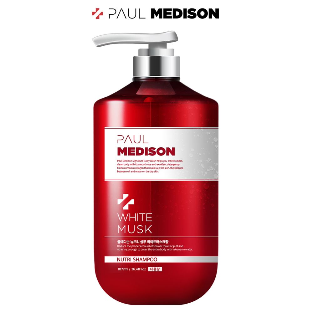 [Paul Medison] Nutri Shampoo _ White Musk Fragrance _ 1077ml/ 36.4Fl.oz, pH Balanced Perfumed Shampoo for Damaged Hair_ Made in Korea